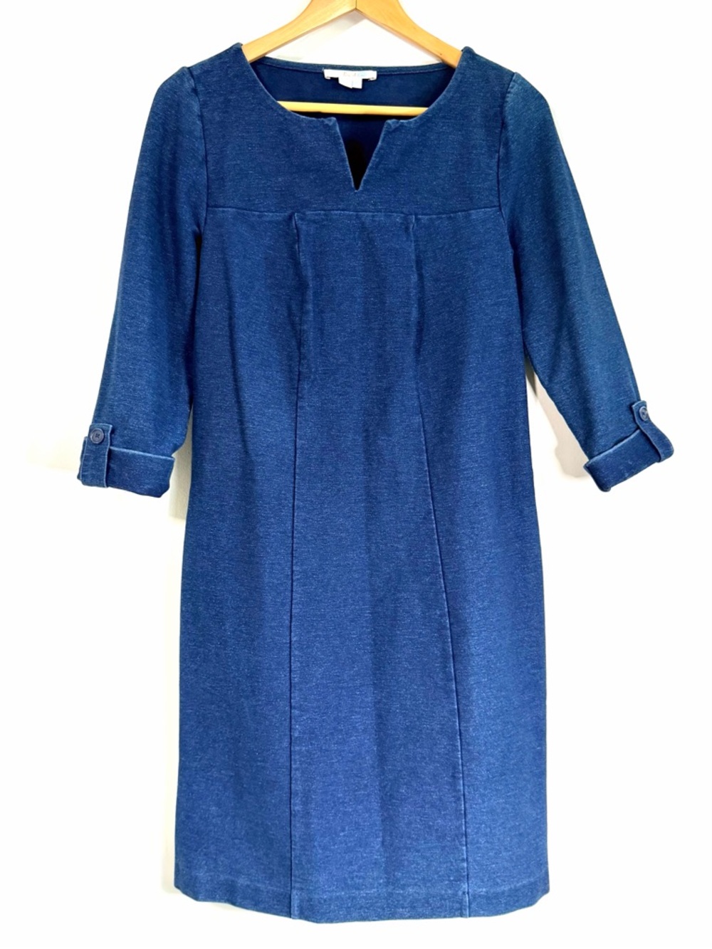 Boden Genevieve Stretch Denim Cowgirl Western Ranch 3/4 Sleeve Dress Size 8